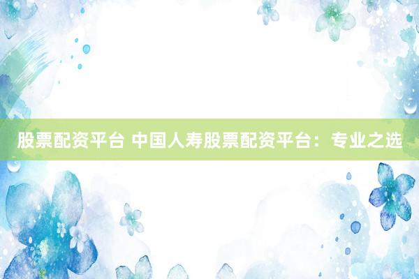 股票配资平台 中国人寿股票配资平台：专业之选
