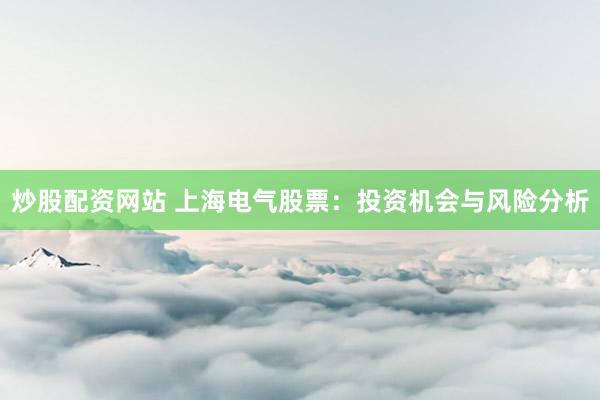 炒股配资网站 上海电气股票：投资机会与风险分析