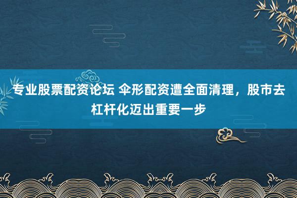 专业股票配资论坛 伞形配资遭全面清理，股市去杠杆化迈出重要一步