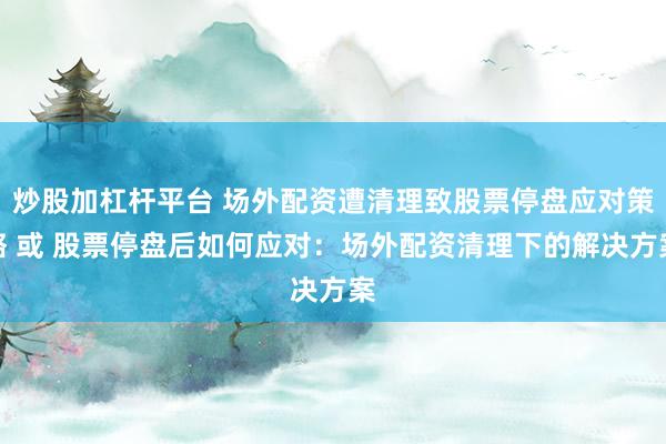 炒股加杠杆平台 场外配资遭清理致股票停盘应对策略 或 股票停盘后如何应对：场外配资清理下的解决方案