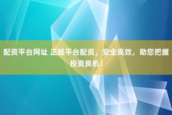 配资平台网址 正规平台配资，安全高效，助您把握投资良机！