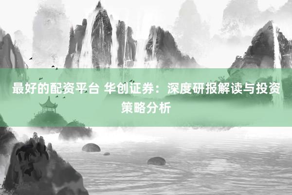 最好的配资平台 华创证券:深度研报解读与投资策略分析