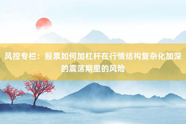 风控专栏:股票如何加杠杆在行情结构复杂化加深的震荡期里的风险