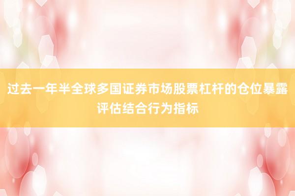 过去一年半全球多国证券市场股票杠杆的仓位暴露评估结合行为指标