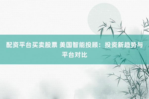 配资平台买卖股票 美国智能投顾:投资新趋势与平台对比