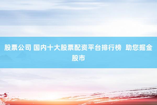 股票公司 国内十大股票配资平台排行榜  助您掘金股市
