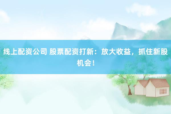 线上配资公司 股票配资打新：放大收益，抓住新股机会！